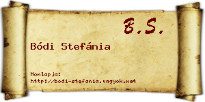 Bódi Stefánia névjegykártya